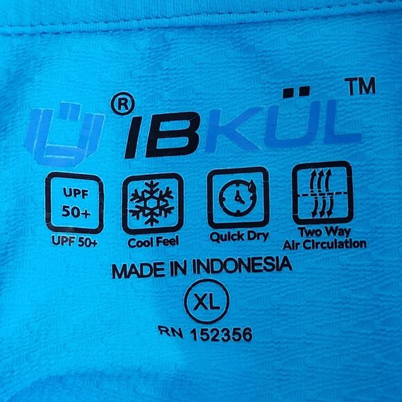 IBKUL Golf Tennis Top Shirt Womens Sz  XL Blue Long Sleeve 1/4 Zip UPF 50 Rushed - Picture 9 of 10